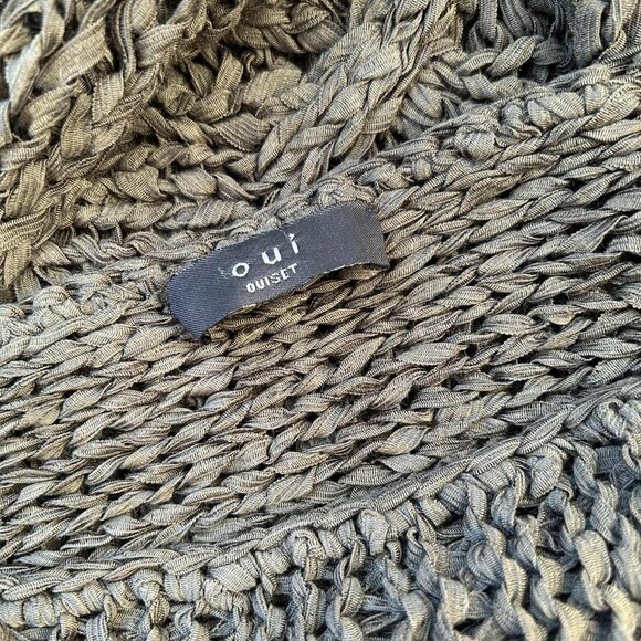 OUI Olive Sculptural Open-Knit Tape-Yarn Sweater with Braided Hem – EU M - Picture 8 of 8